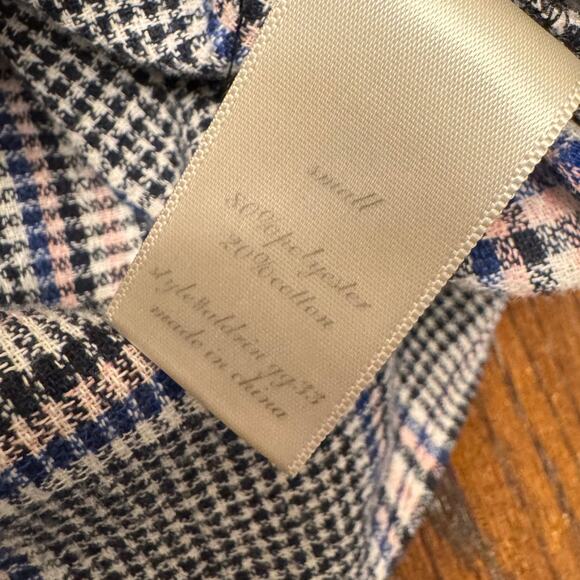 Altar'd State Plaid Puff Sleeve Mini Dress S Cottagecore Babydoll Style Peasant - Picture 9 of 10